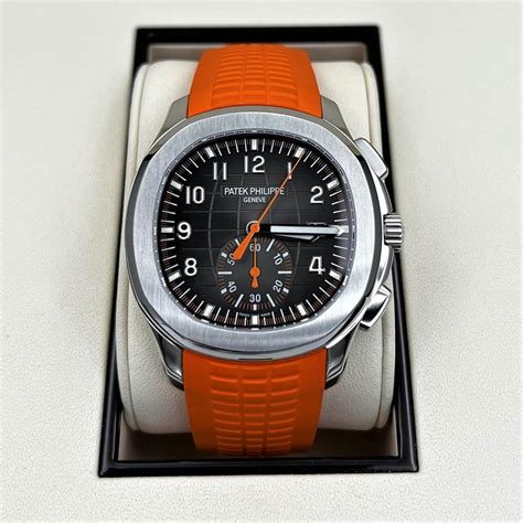 patek nautilus orange strap|patek philippe 5968.